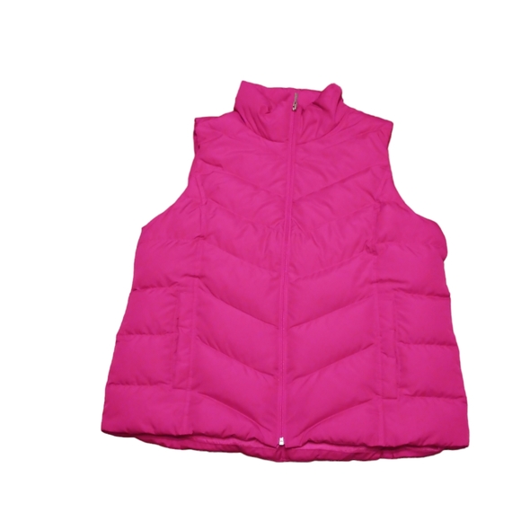 Lands' End Jackets & Blazers - Land's End Pink Puffer Winter Vest Coat Ladies XL 18 Down Filled